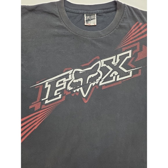 VTG 90s Fox Riders Racing Big Logo Dirt Bike Motorcycle Black Mens XL USA Made - Picture 2 of 7